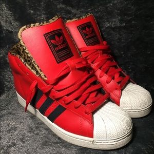 Rare red, navy & Leopard adidas mid